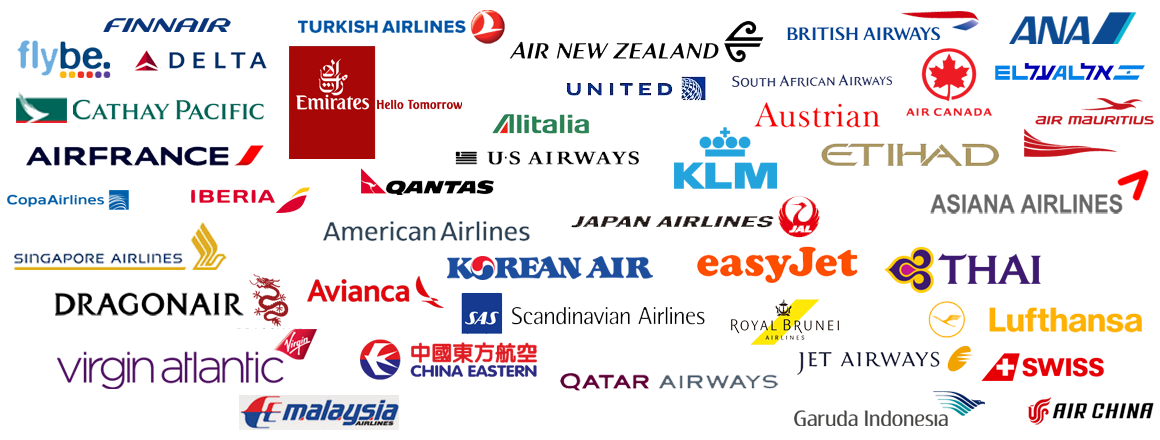 logos for various airlines.